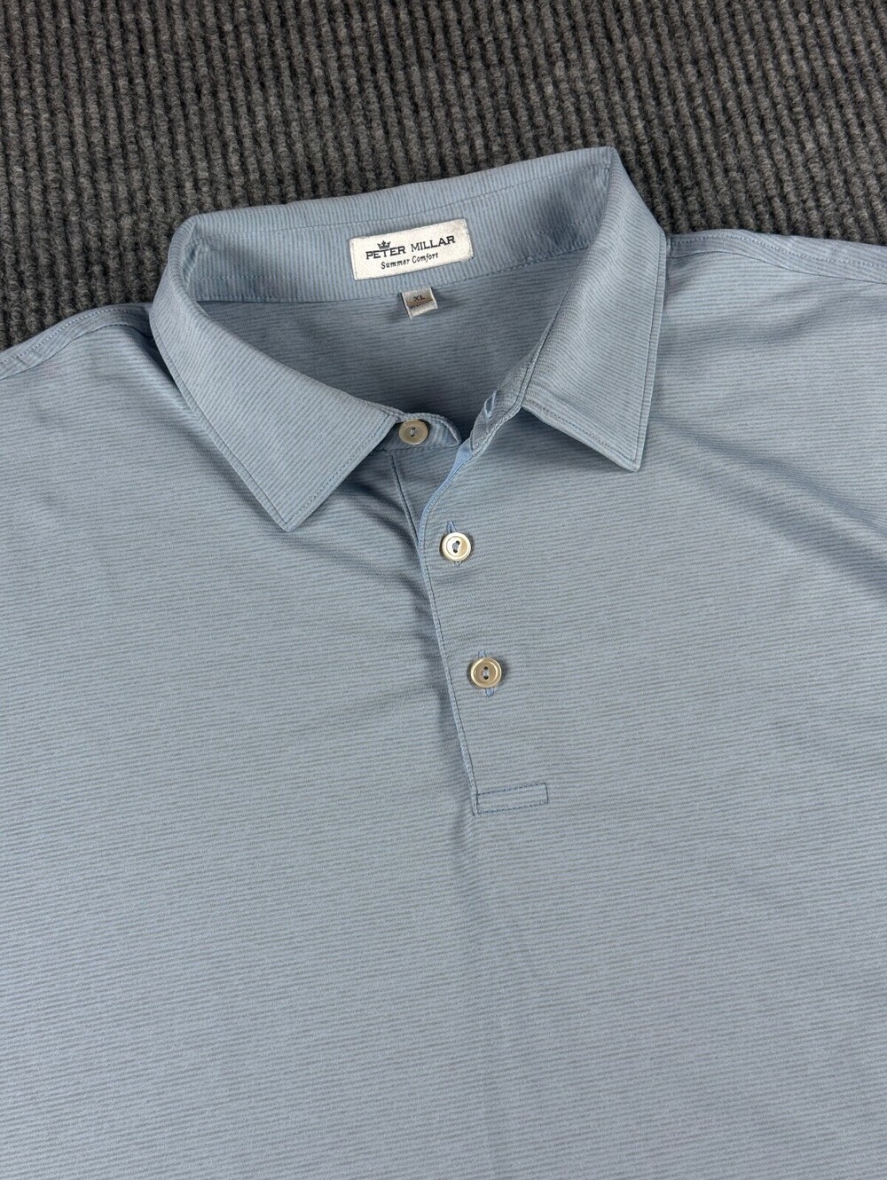 Peter Millar Summer Comfort Golf Polo Men XL Blue Striped Olde Florida Golf Club